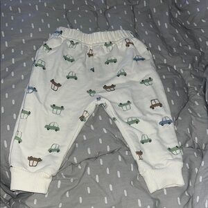 Chick Pea White Sweatpants with Car Print